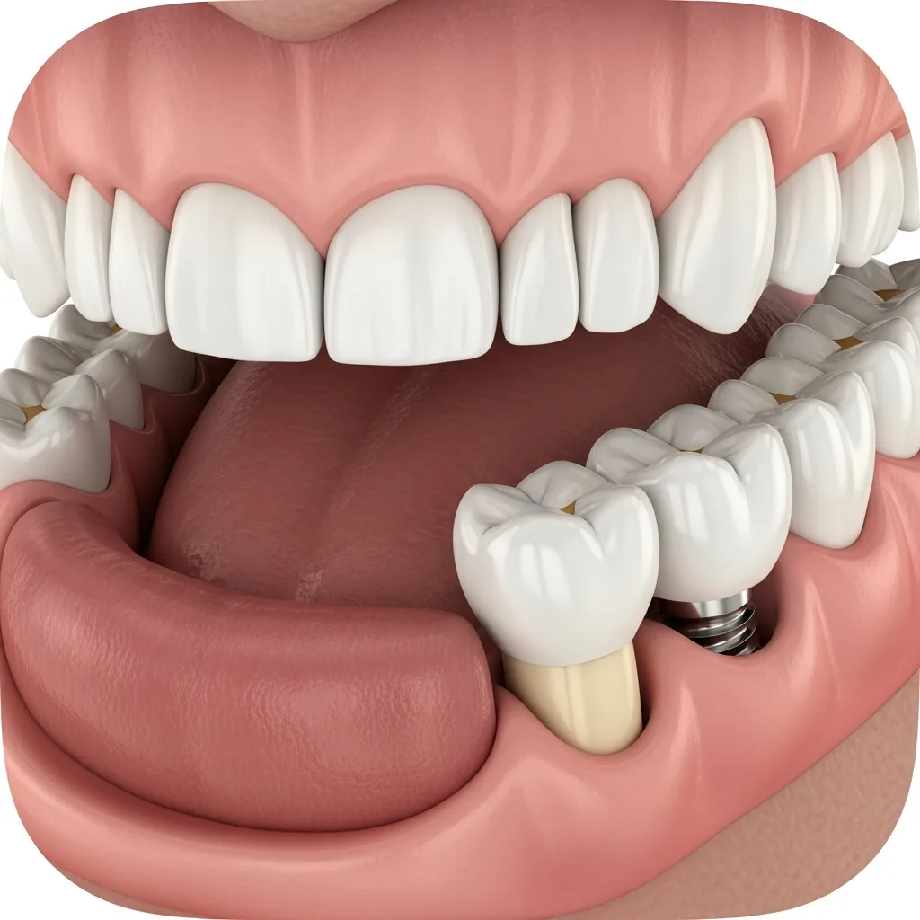 Fertig eingesetzte Implantatkrone
