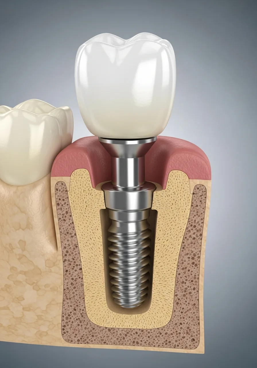 Keramikimplantat im Querschnitt